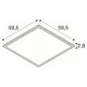 SLV Loftlampe PANEL C 600 ON-OFF CCT Switch, UGR < 19, omskiftelig IP54 / IP20, 34W 4550lm 3000 / 4000K CRI 80-89