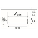 SLV Indbygnings loftlampe MEDO� 40 FRAMELESS stiv, til VDU-arbejdsstation, CCT Switch, skylle, omskiftelig IP20, hvid 