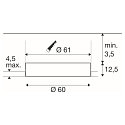 SLV Indbygnings loftlampe MEDO� 60 FRAMELESS stiv, til VDU-arbejdsstation, CCT Switch, skylle, omskiftelig IP20, hvid 