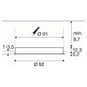 SLV Indbygnings loftlampe MEDO� 90 FRAME stiv, til VDU-arbejdsstation, med ramme, CCT Switch, omskiftelig IP20, hvid 