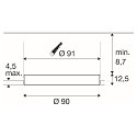 SLV Indbygnings loftlampe MEDO� 90 FRAMELESS stiv, til VDU-arbejdsstation, CCT Switch, skylle, omskiftelig IP20, hvid 