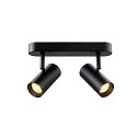 SLV V�g- og Loftlampe NOBLO� DOUBLE PHASE DTW 2-flammer, rund, Dim-To-Warm IP20, sort d�mpbar