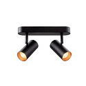 SLV V�g- og Loftlampe NOBLO� DOUBLE PHASE DTW 2-flammer, rund, Dim-To-Warm IP20, sort d�mpbar