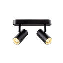 V�g- og Loftlampe NOBLO� DOUBLE PHASE 2-flammer, rund IP20, sort d�mpbar