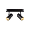 V�g- og Loftlampe NOBLO� DOUBLE PHASE 2-flammer, rund IP20, sort d�mpbar