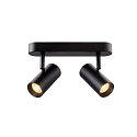 SLV V�g- og Loftlampe NOBLO� DOUBLE PHASE 2-flammer, rund IP20, sort d�mpbar