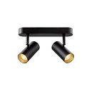 SLV V�g- og Loftlampe NOBLO� DOUBLE PHASE 2-flammer, rund IP20, sort d�mpbar