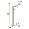 SLV Udend�rs stativlampe ORDI II POLE 70 firkantet IP65, sort d�mpbar