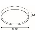 SLV ceiling luminaire DECONA 42 CL round, with sensor, suitable for VDU workstation IP44, white, lacquered 