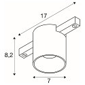 SLV track spot FIXT-IT! round, built-in version, suitable for VDU workstation IP20, black, lacquered dimmable
