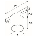SLV Skinne spot FIXT-IT! rund, overflademonteret version, egnet til VDU-arbejdsstationer IP20, bronze, sort, lakeret d�mpbar