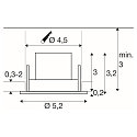 SLV ceiling recessed luminaire NEW TRIA� 45 round, suitable for VDU workstation IP20, white, lacquered 