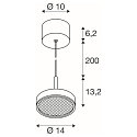 SLV Pendel GRIP! FLAT IP20, guld, sort d�mpbar