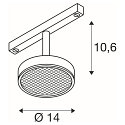 SLV Skinne spot GRIP! FLAT rund IP20, sort, hvid, lakeret d�mpbar