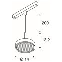 SLV Pendel GRIP! FLAT IP20, sort, hvid d�mpbar