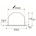 SLV ceiling recessed luminaire NEW TRIA� 68 AIRTIGHT suitable for VDU workstation IP23, black, lacquered dimmable