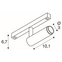 SLV Skinne spot GRIP! S egnet til VDU-arbejdsstationer IP20, bronze, sort, lakeret d�mpbar