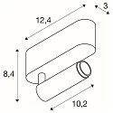 SLV ceiling luminaire GRIP!S SINGLE suitable for VDU workstation IP20, bronze, black, lacquered dimmable
