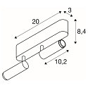 SLV ceiling luminaire GRIP!S DOUBLE suitable for VDU workstation IP20, black, white, lacquered dimmable