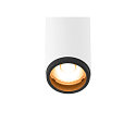 SLV ceiling recessed luminaire GRIP!S cylindrical, suitable for VDU workstation IP20, black, white, lacquered dimmable