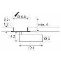 SLV ceiling recessed luminaire GRIP!S cylindrical, suitable for VDU workstation IP20, gold, black, lacquered dimmable