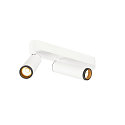 SLV ceiling luminaire GRIP!M DOUBLE IP20, black, white, lacquered dimmable