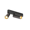SLV ceiling luminaire GRIP!M DOUBLE IP20, gold, black, lacquered dimmable