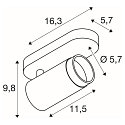 SLV Loftlampe GRIP! L SPOT CL SINGLE cylindrisk GU10 IP20, guld, sort, lakeret d�mpbar
