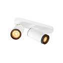 Loftlampe GRIP! L SPOT CL DOUBLE cylindrisk GU10 IP20, sort, hvid, lakeret d�mpbar