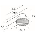 SLV Loftlampe GRIP! FLAT IP20, guld, sort, lakeret d�mpbar
