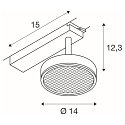 SLV 1-faset spot GRIP! FLAT CCT Switch, kardanisk drejning IP20, guld, sort d�mpbar