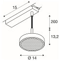 SLV 1-faset pendul GRIP! FLAT down, uden sk�rm, CCT Switch IP20, guld, sort d�mpbar