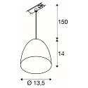 SLV 1-faset spot PARA CONE 14 GU10 IP20, aluminium d�mpbar