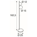 SLV Standerlampe SUN FL rund G9 IP20, sort d�mpbar
