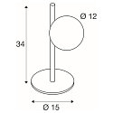 SLV Bordlampe SUN TL rund G9 IP20, sort d�mpbar