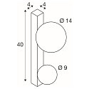SLV V�glampe SUN WL DOUBLE rund G9 IP20, sort, lakeret d�mpbar