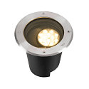 SLV Gulvindbygningslampe DASAR� L DALI rund, svingbar, asymmetrisk, d�mpbar IP65/IP67, rustfrit st�l d�mpbar