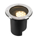 SLV Gulvindbygningslampe DASAR� L DALI rund, svingbar, asymmetrisk, d�mpbar IP65/IP67, rustfrit st�l d�mpbar