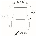 SLV Gulvindbygningslampe DASAR� L DALI svingbar, firkantet, asymmetrisk, d�mpbar IP65/IP67, rustfrit st�l d�mpbar