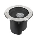 SLV Gulvindbygningslampe DASAR� XL DALI rund, svingbar, asymmetrisk, d�mpbar IP65/IP67, rustfrit st�l d�mpbar