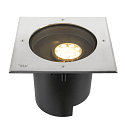 SLV Gulvindbygningslampe DASAR� XL DALI svingbar, firkantet, asymmetrisk, d�mpbar IP65/IP67, rustfrit st�l d�mpbar