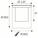 SLV Gulvindbygningslampe DASAR� XL DALI svingbar, firkantet, asymmetrisk, d�mpbar IP65/IP67, rustfrit st�l d�mpbar