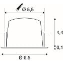 SLV Indbygnings loftlampe NUMINOS� XS egnet til VDU-arbejdsstationer IP20, hvid d�mpbar