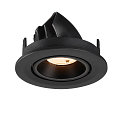 SLV Indbygnings loftlampe NUMINOS� GIMBLE S rund, egnet til VDU-arbejdsstationer IP20, sort, lakeret d�mpbar