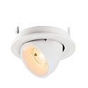 SLV Indbygnings loftlampe NUMINOS� GIMBLE S rund, egnet til VDU-arbejdsstationer IP20, hvid, lakeret d�mpbar
