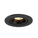 SLV Indbygnings loftlampe NUMINOS� GIMBLE S rund, egnet til VDU-arbejdsstationer IP20, sort, lakeret d�mpbar