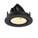 SLV Indbygnings loftlampe NUMINOS� GIMBLE S rund, egnet til VDU-arbejdsstationer IP20, sort, hvid, lakeret d�mpbar