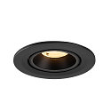 SLV Indbygnings loftlampe NUMINOS� GIMBLE S rund, egnet til VDU-arbejdsstationer IP20, sort, lakeret d�mpbar