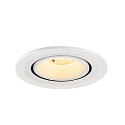 SLV Indbygnings loftlampe NUMINOS� GIMBLE S rund, egnet til VDU-arbejdsstationer IP20, hvid, lakeret d�mpbar