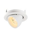 SLV Indbygnings loftlampe NUMINOS� GIMBLE S rund, egnet til VDU-arbejdsstationer IP20, hvid, lakeret d�mpbar